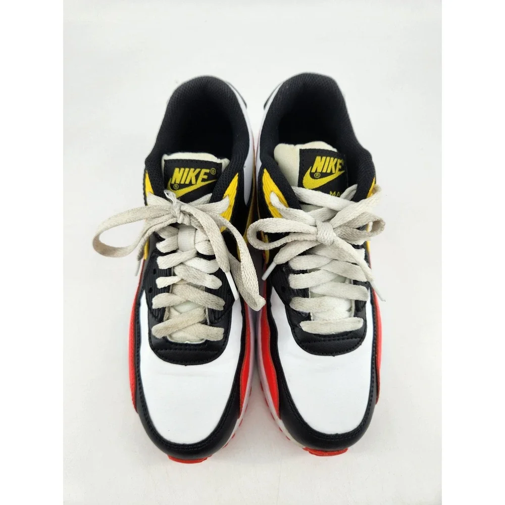Nike Air Max 90 LTR GS Sneakers Shoes Youth 5Y White Red Black Yellow 833412-120